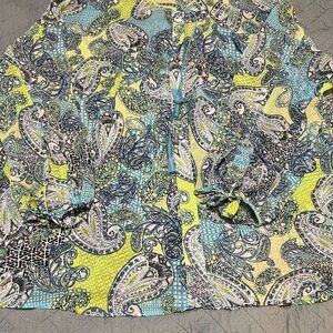 Plus size 22/24 Paisley Print Blouse in Blue and Green. This is a sheer blouse